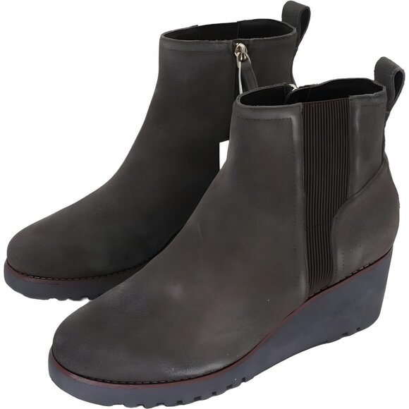 Sanctuary Engage Wedge Ankle Boots Java Brown Side-Zip Platform Women US 10 - Picture 2 of 6